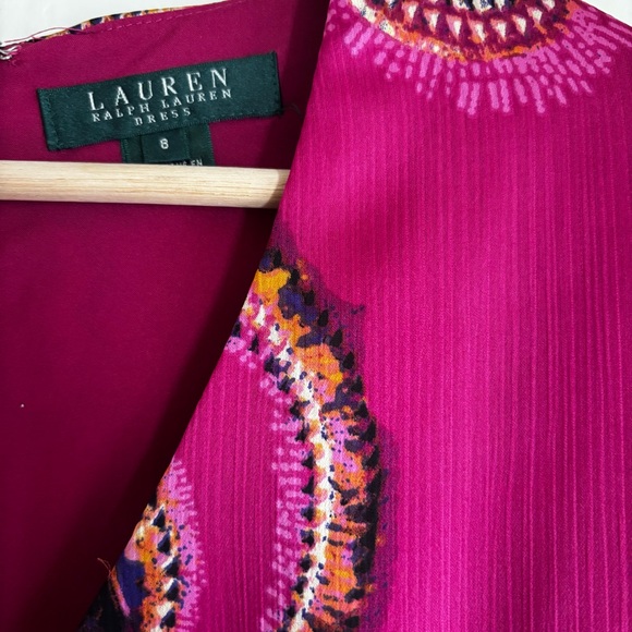 Ralph Lauren Pink Paisley Midi Dress size 8 - Picture 3 of 8